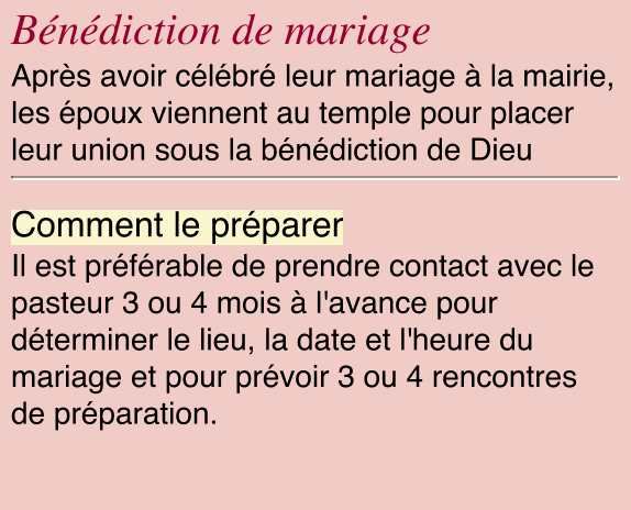 Bénédiction de mariage