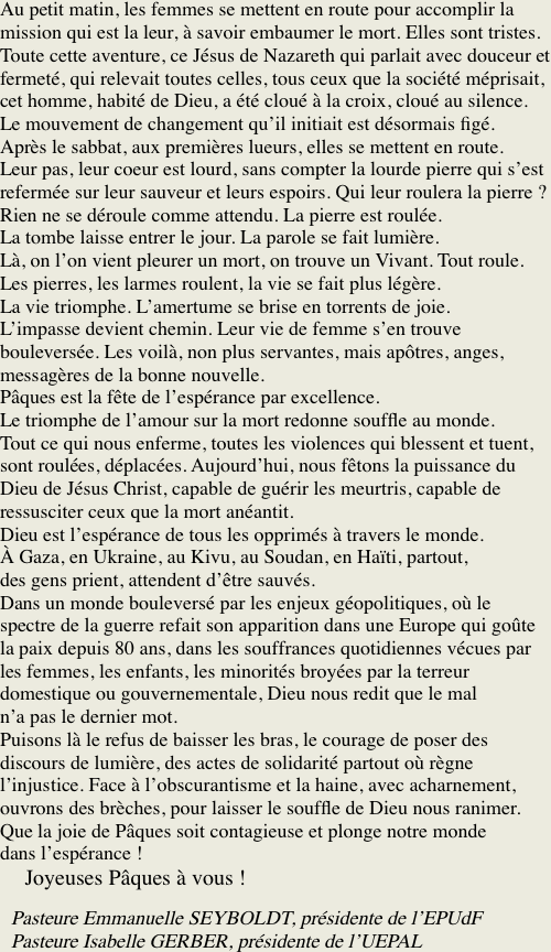 Au petit matin, les femmes