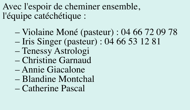 Avec l'espoir de cheminer ensemble, 