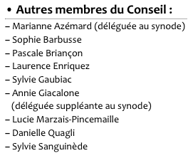 • Autres membres du Conseil